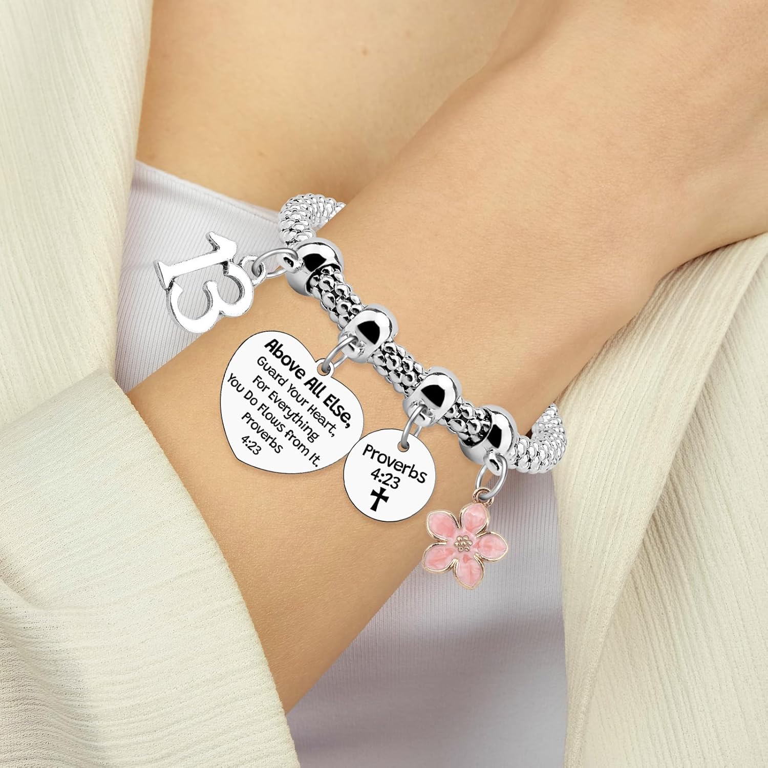 Mxrymvu Happy 13th 14th 15th 16th 17th 18th 19th 20th 21th 25th 30th 40th 50th 60th 70th Birthday Bracelet Gifts for Women Christian Religious Friendship Jewelry for Her - Image 5