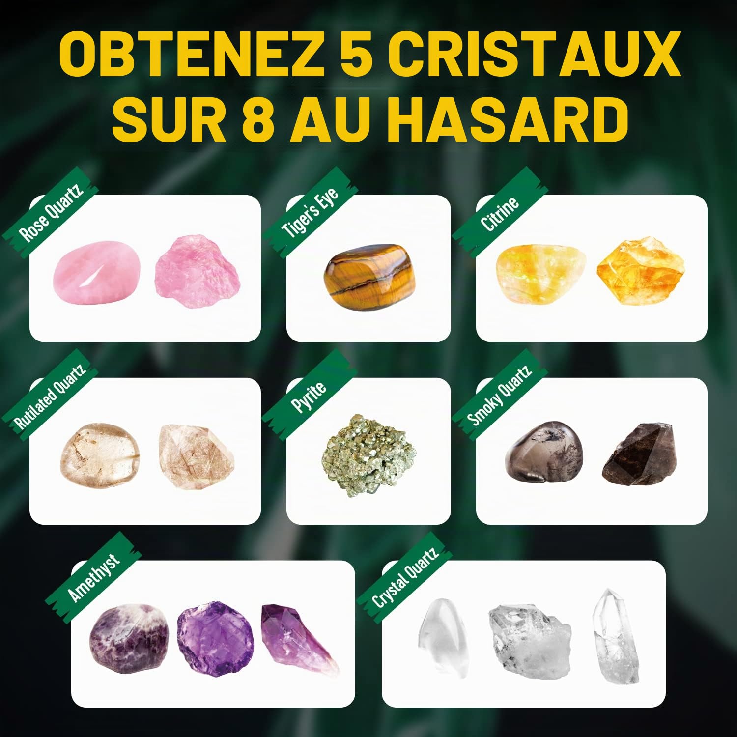 Kit Archéologie Enfant Jouet de Fouille Cristaux Pierres Précieuses 5 Pierres Précieuses Cristaux Mystérieux Cadeau Garçons Filles