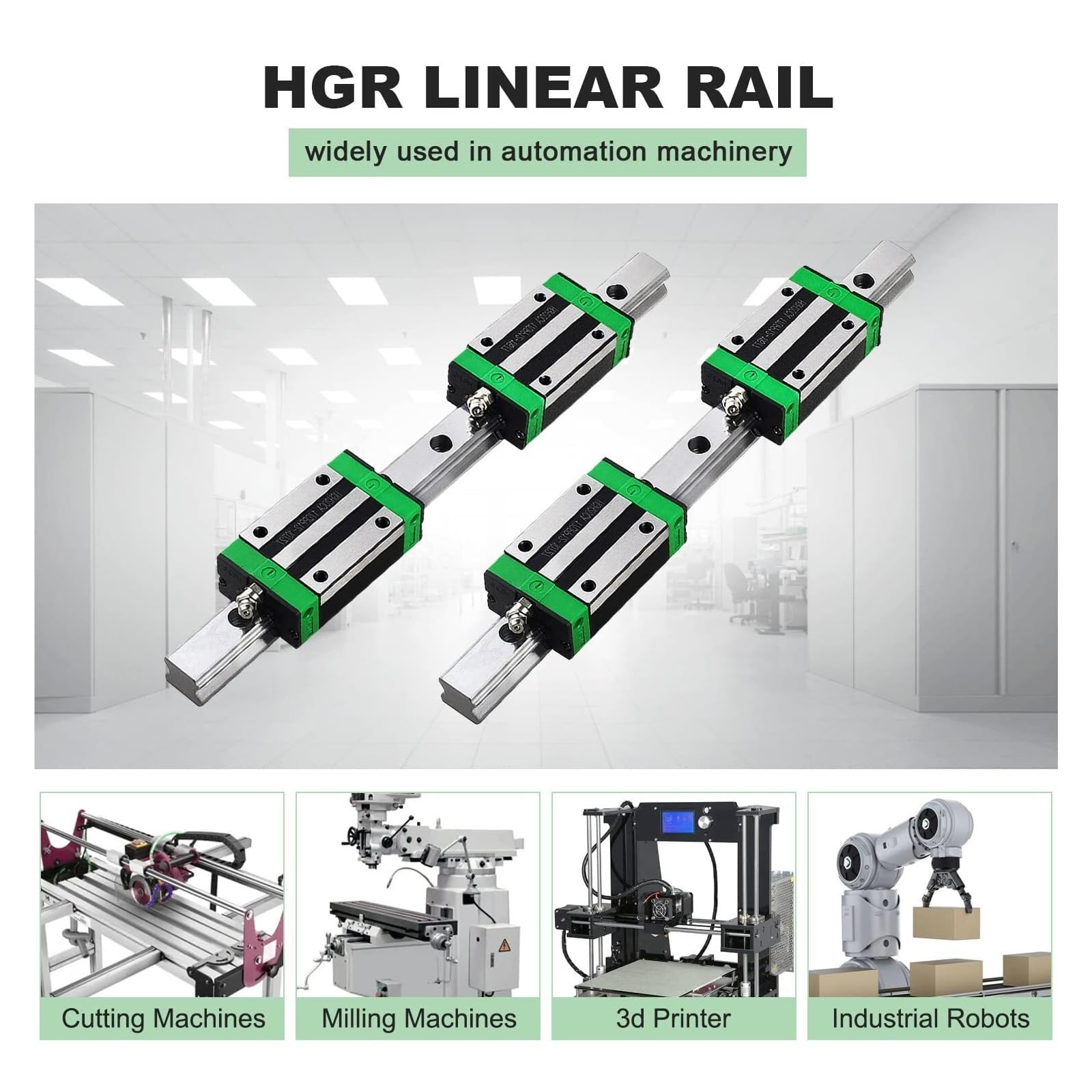 Rail linéaire HGW20 avec chariots coulissants pour gravure de routeur – Comprend 2 pièces de rail et 4 blocs coulissants