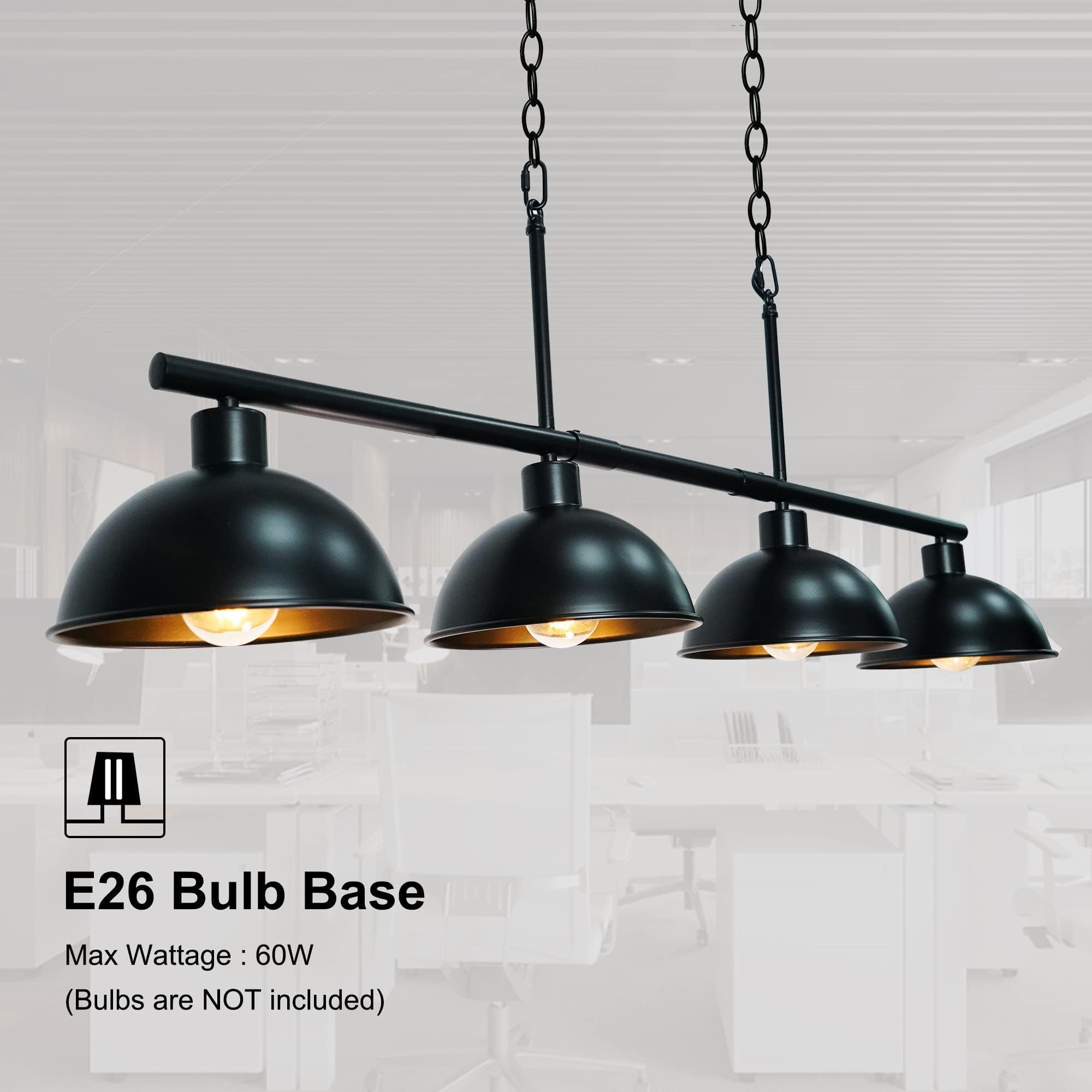 Pool Table Light Dining Room Light Fixture Black Kitchen Light Fixtures Billiard Light for Pool Table Billiard Room Industrial Pendant Lights Kitchen Island Hanging Light Fixtures