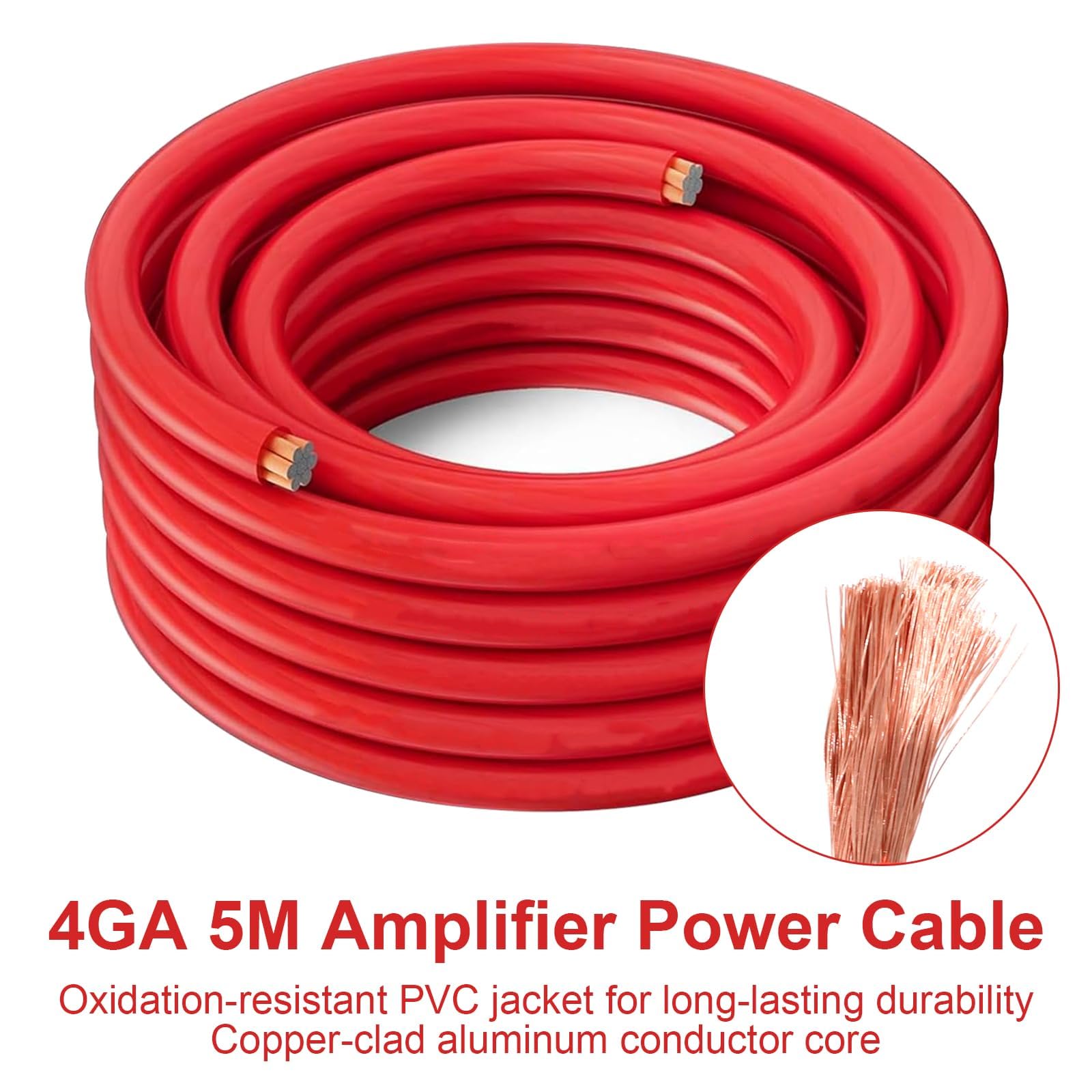 Subwoofer Kabel Set, 5m Endstufe Kabel Set 4GA Anschluss-Set Auto Verstärker Kabelsatz Installations Set Verstärker Auto, Car Audio Wire für Car Audio Modifikation
