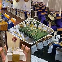 Vista 6 de 50 Piezas Bandas para Sillas con Lentejuelas Bandas Elásticas para Sillas Verde Oscuro Lazos de Spandex Poliéster para Fiestas Hotel Bodas Banquetes