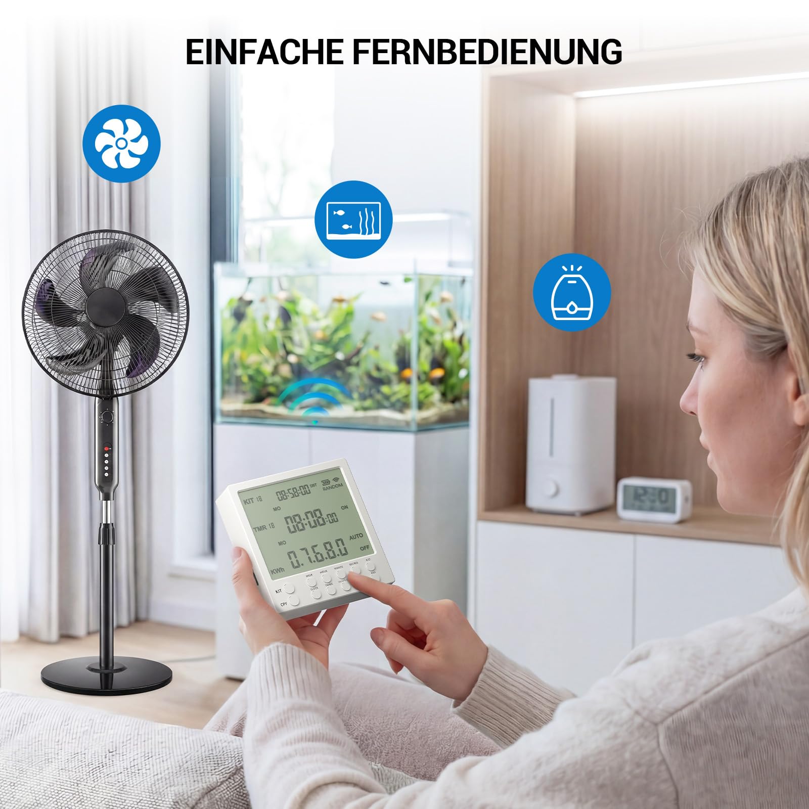 Digitale Zeitschaltuhr Steckdose, 19 Timer-Programme, Timer Steckdose mit Countdown- und Zufallsmodus für Haussicherheit, Zeitschaltuhr Steckdose für Lampen und Haushaltsgeräte, 16A / 230V