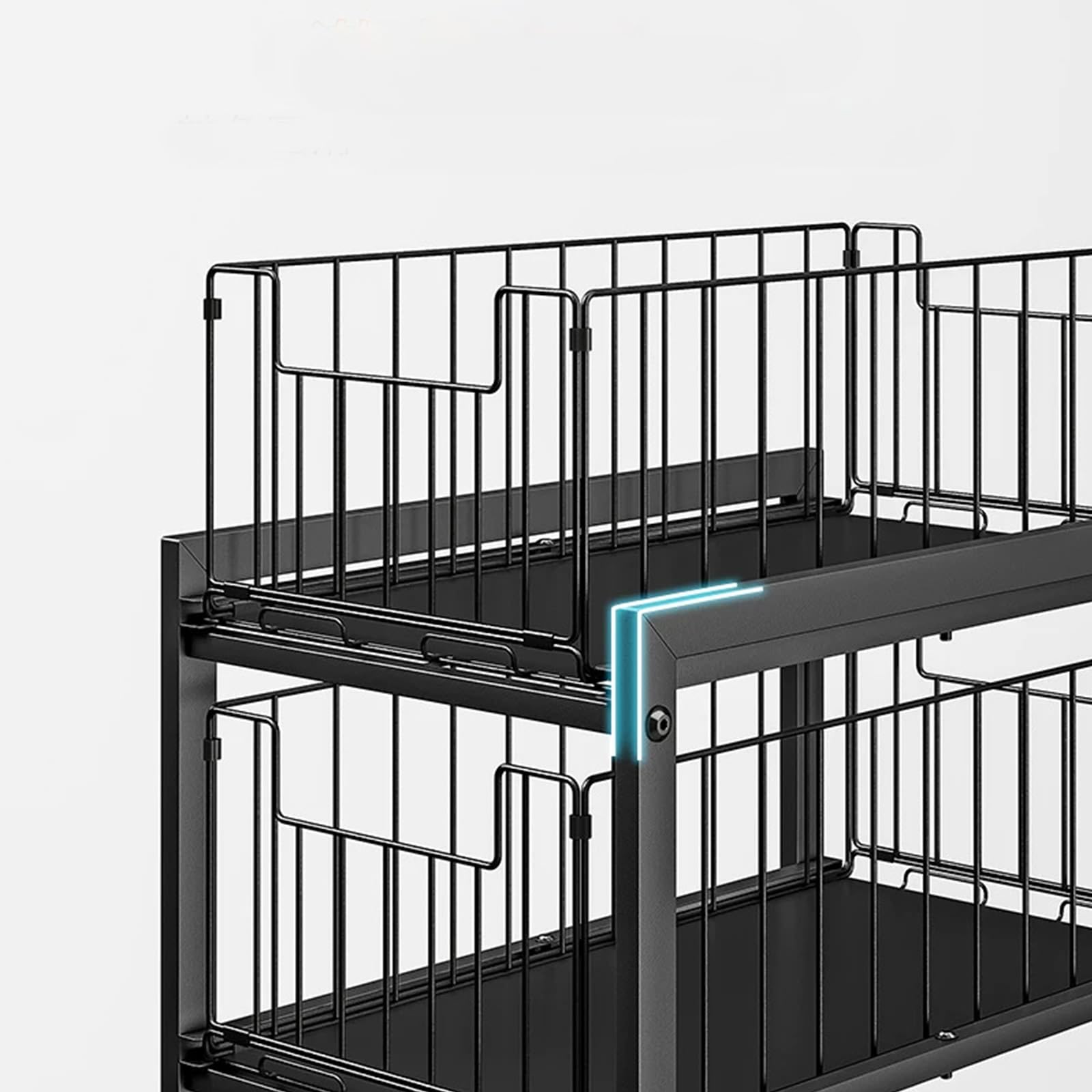 Cesta organizadora deslizante de 2 niveles para debajo del lavabo, cajones de acero extraíbles para armarios de cocina y baño, color gris