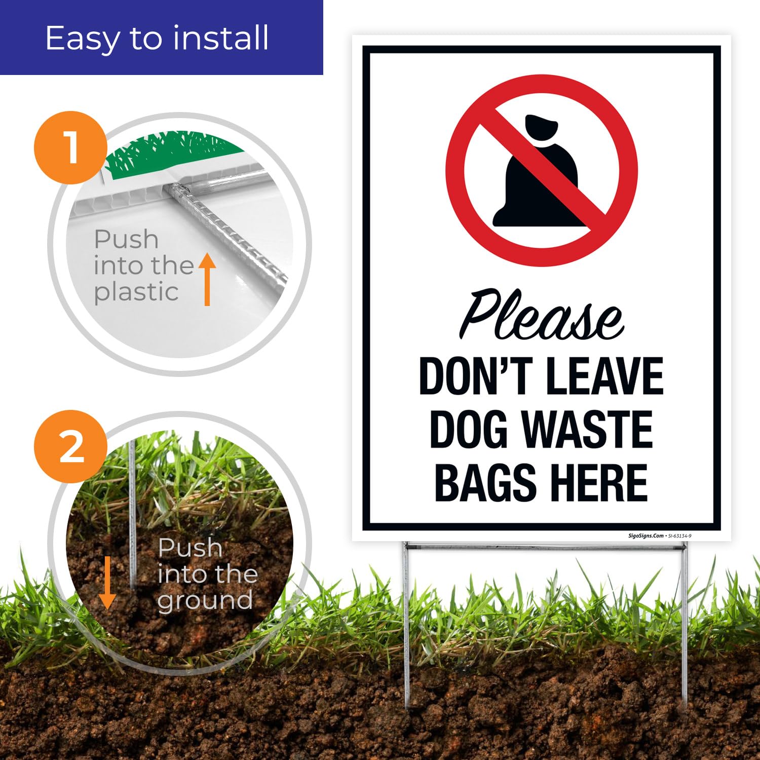 No Pets Allowed in Athletic Field Areas (4 Pack) Double Sided 9x12 Inches, Corrugated Plastic with Metal H Stake, Made in USA