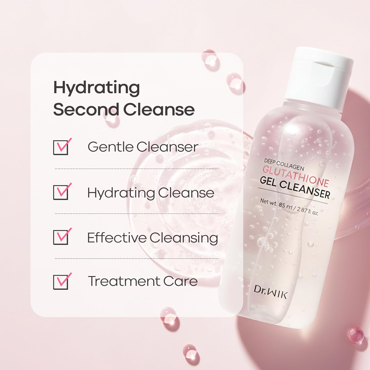 Dr.WIK Deep Collagen Glutathione Gentle Hydrating Gel Cleanser, 2.87 fl oz