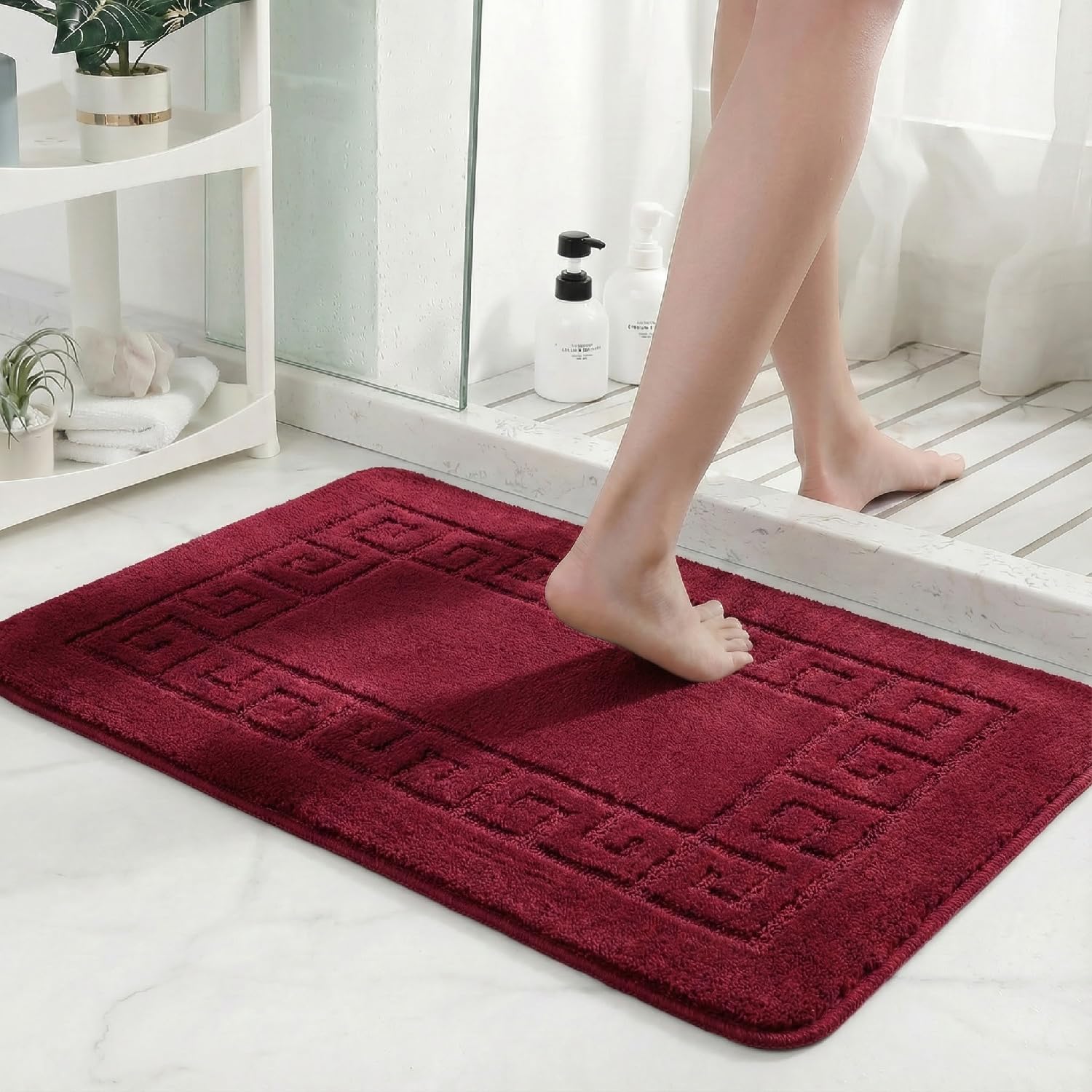 Fit Even Gel Back Runner Rug – Large Washable Non-Slip Carpet for Living Room, Bedroom, Lounge, Dining, Kitchen, Modern Indoor Long Floor Rug (Red, 60x110 cm) — image 1