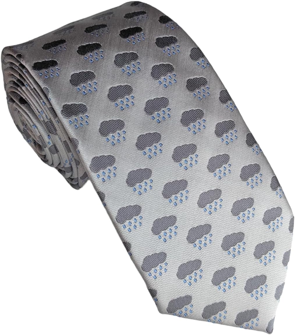 Maker V Seattle Necktie, Rainclouds Tie, Weather gift for men