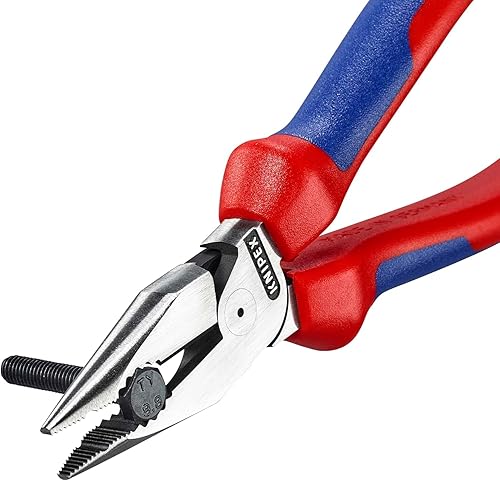 Miniatura 6 de KNIPEX 08 22 185 Alicates combinados puntiagudos con asas cómodas Negro Atramentized 7.283 in