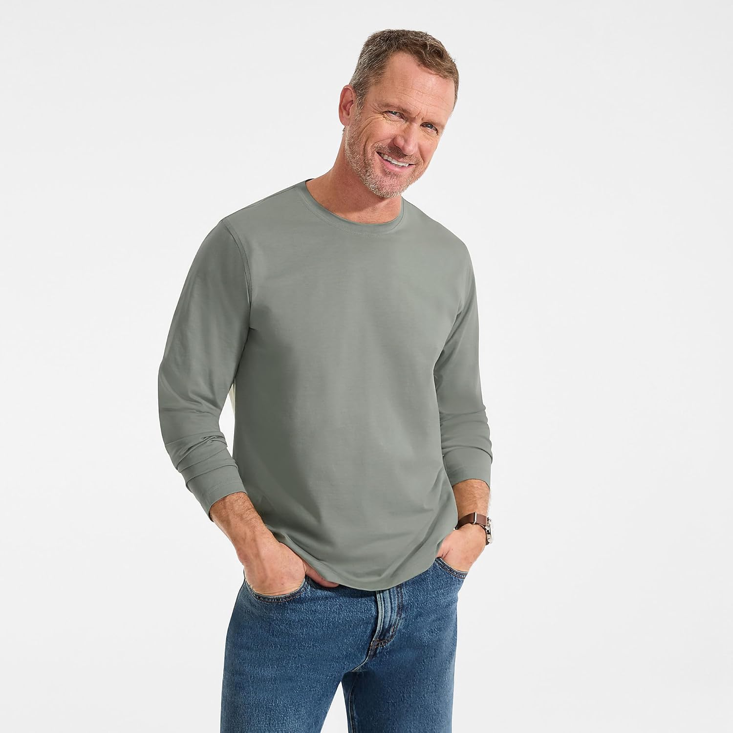 Lands' End Men's Long Sleeve American-Grown Supima Cotton Tee