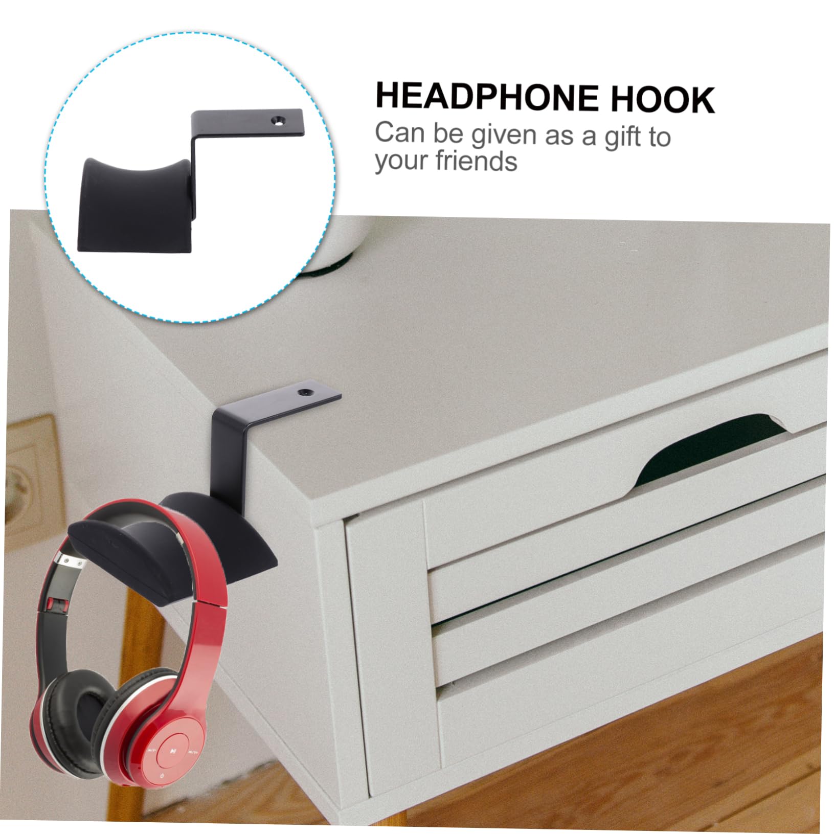 HEMOTON 3piezas Soporte para Auriculares Gaming con Gancho Adhesivo Soporte para Headset De Pc Diseño Práctico y Compatible con Instalación y