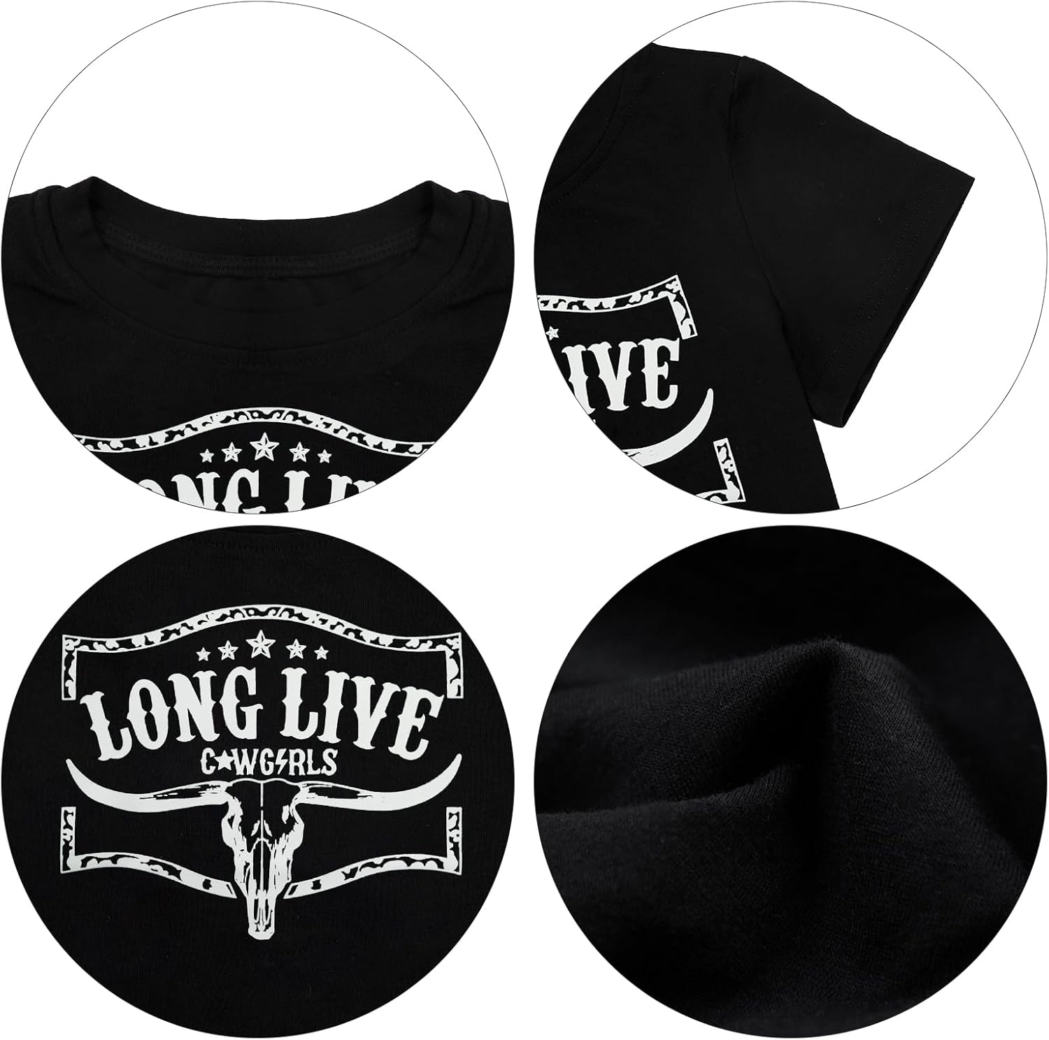 Girls Western Shirt Cowgirls Embroidered Country Concert T Shirt Graphic Horseback Rider Tassel Fringe Tee Tops