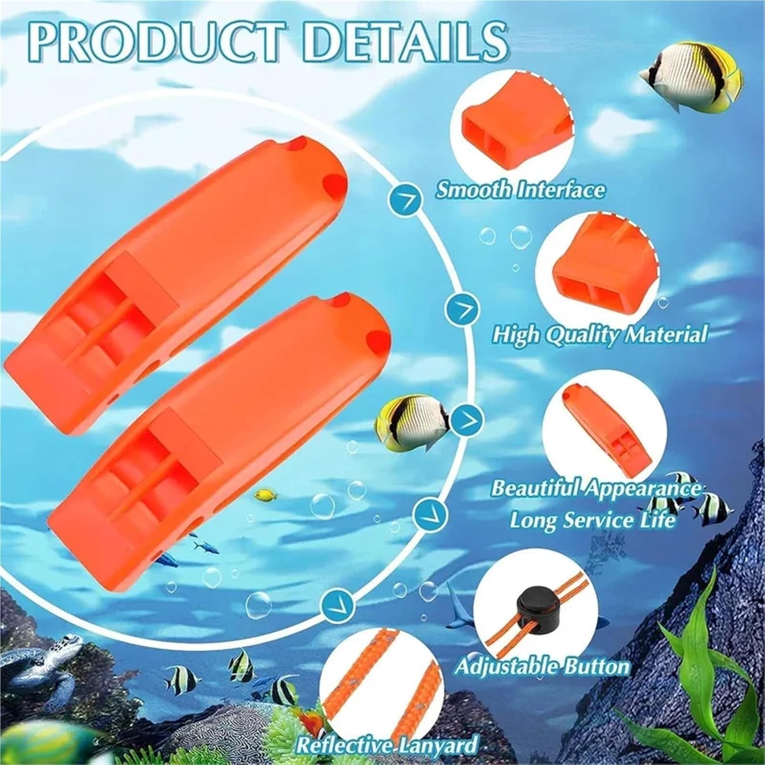 Emergency Whistle 30PC Emergency Whistles with Lanyard Safety Whistles for Kayak Life Jackets Lifeboats Fishing Boats Camping Hiking Hunting