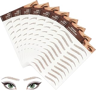 HENGBIRD Tatuaje Cejas Impermeable 4D, 80 Pares Cejas Postizas Temporales Marrones Naturales, Pegatinas Realistas Autoadhesivas para Mujer Sensible, Maquillaje Rápido sin Lápiz, Viaje Diario