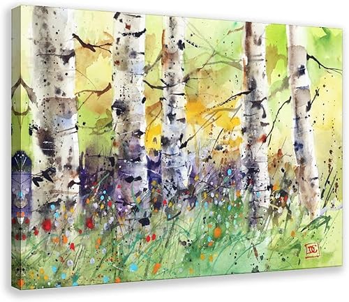 Miniatura 1 de Póster artístico de Dean Crouser impresiones artísticas de 23 árboles de primavera, pintura de acuarela sobre lienzo, póster de arte de pared,