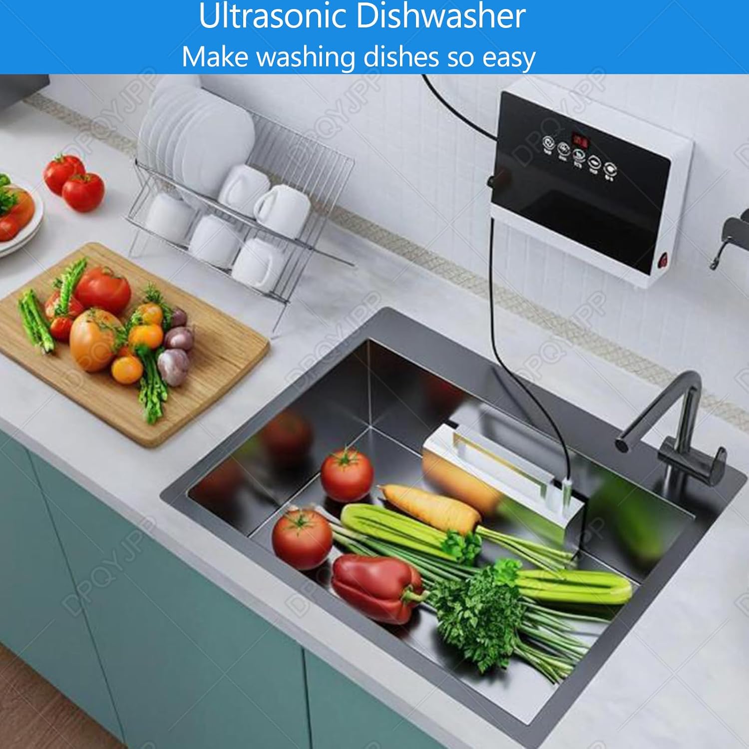Ultrasonic Sink Dishwasher Cleaner with Touch Control, Multifunctional Installation-Free for Fruits Vegetables
