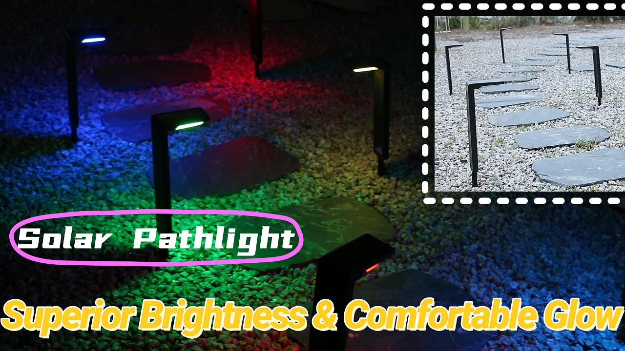 6 Pack Color Changing Solar Pathway Lights Outdoor Waterproof 20