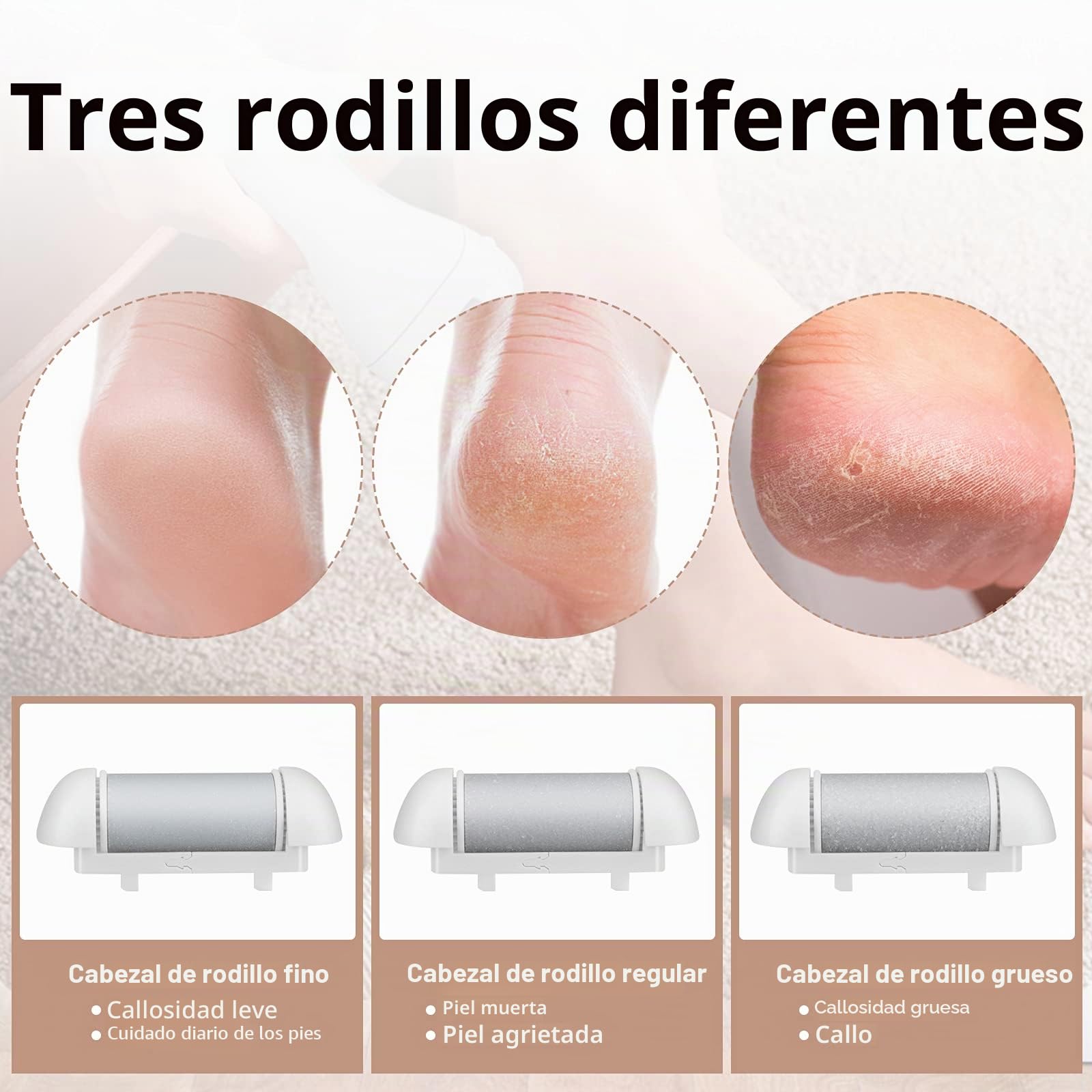 Lima Electrica Pies Pedicura Eléctrico Lima Pies con 3 Rodillos 2 Velocidades Impermeable Eliminar las Durezas y las Callosidades Cuidado Pies