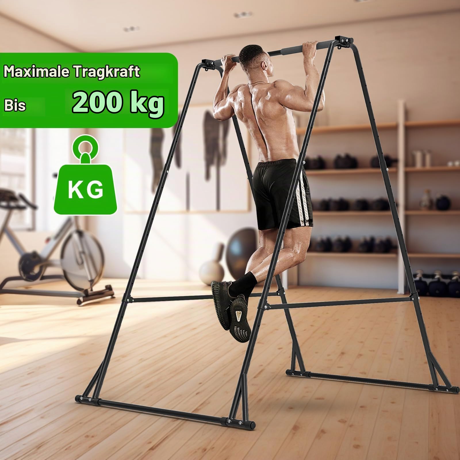 Kipika Klappbare Klimmzugstange, Aerial-Yoga-Gestell & Rahmen für Hängesessel, Höhenverstellbar, Stabil & Langlebig für Innen & Außen, Zuhause, Gym