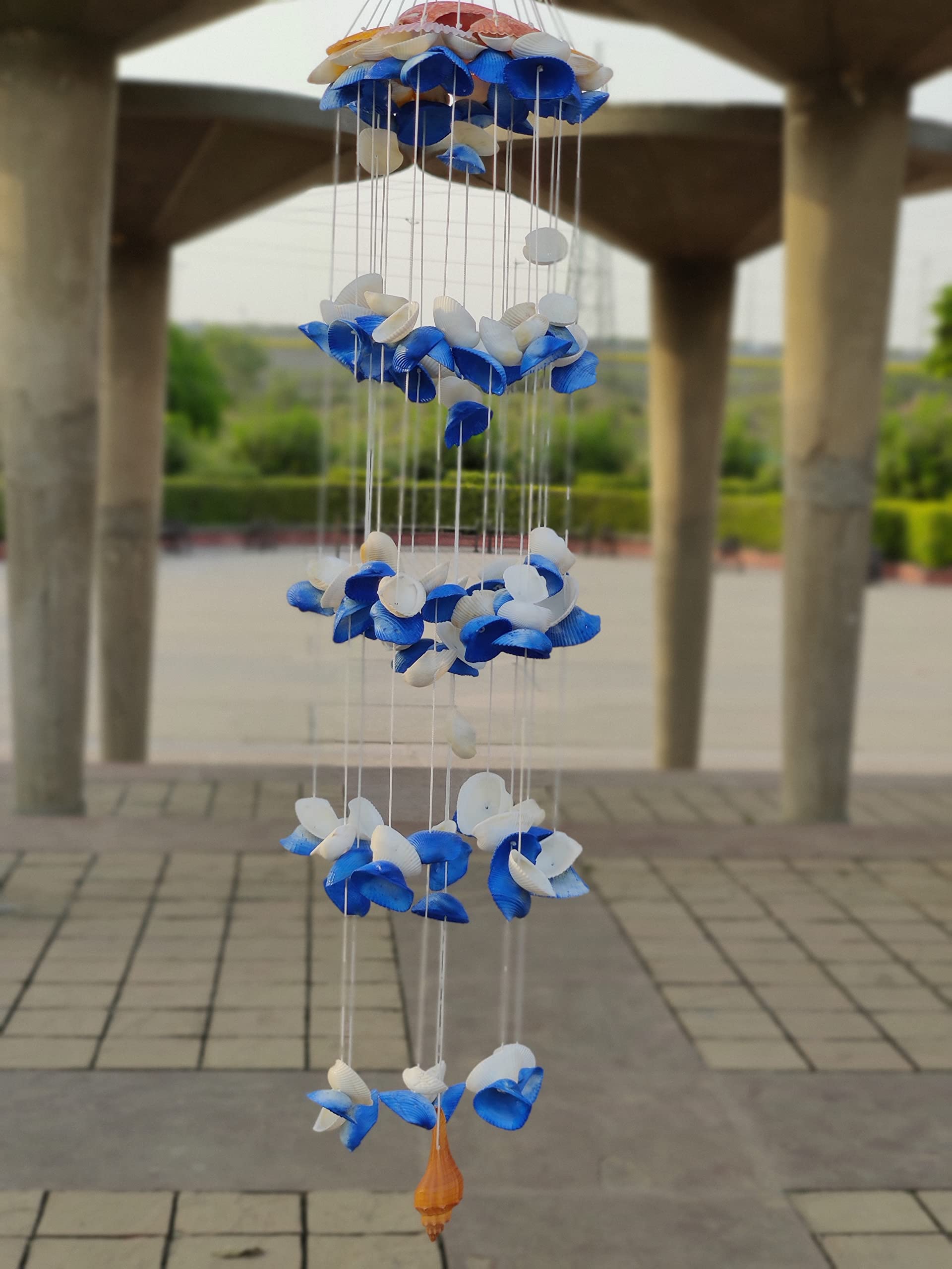 Shellkrafts Decorative Handicraft Windchimes for Home Decor, Balcony, Garden (Blue)-picture-12
