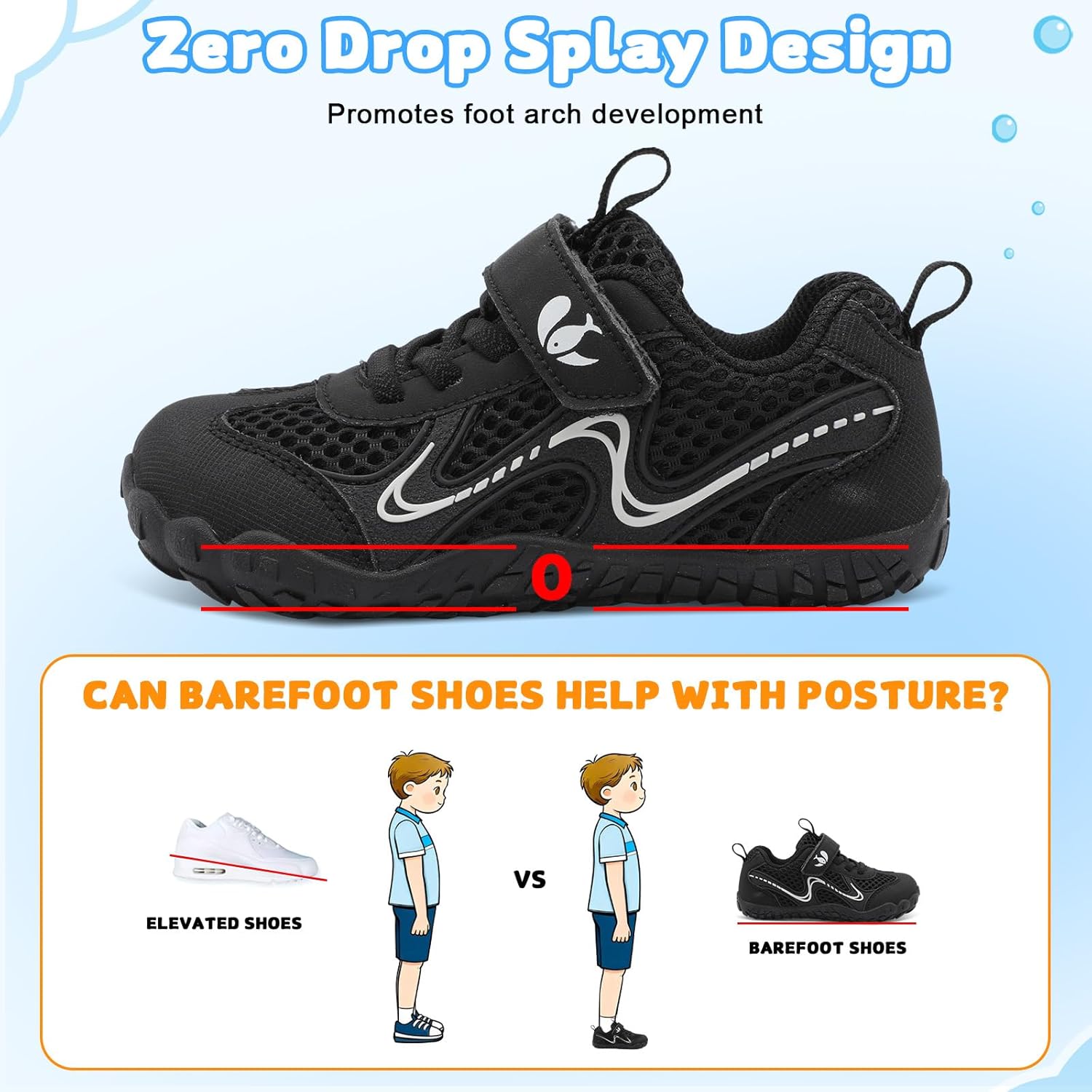 FEETCITY Wide Kids Barefoot Shoes Boys Girls Anti-Slip Kids Sport Sneakers Hiking Shoes Breathable Tennis Sneakers for Little Big Kid - Image 6