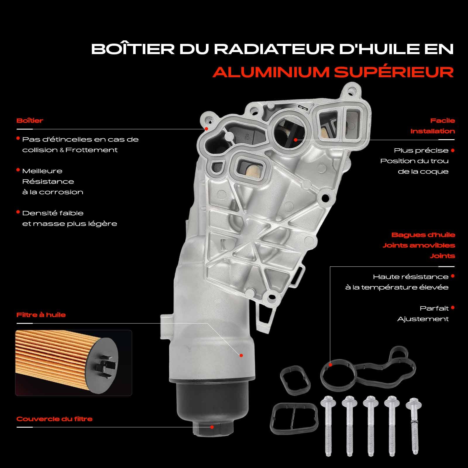 Frankberg Huile moteur du refroidisseur d'huile 11428585235AL | Compatible avec: X1 F48, M.i.n.i Cabriolet F57, 2 Gran Tourer F46, M.i.n.i F56, 2 Active Tourer F45