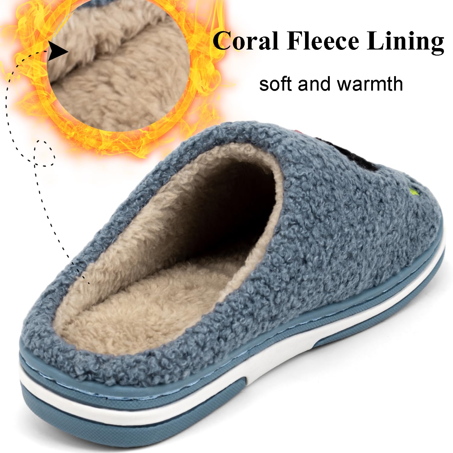 INMINPIN Hiver Chaussons de Maison Enfants Chaudes Peluche Pantoufles de Coton d'Intérieur à Dinosaure de Dessin Animé pour Garçon Fille