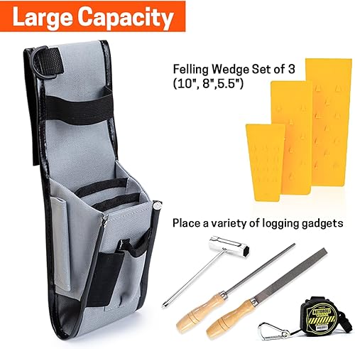Miniatura 4 de Yardmaris Bolsa de cuña de tala, cinturón ajustable de varios cinturones, bolsa de cuña de tala de árboles para cortar árboles