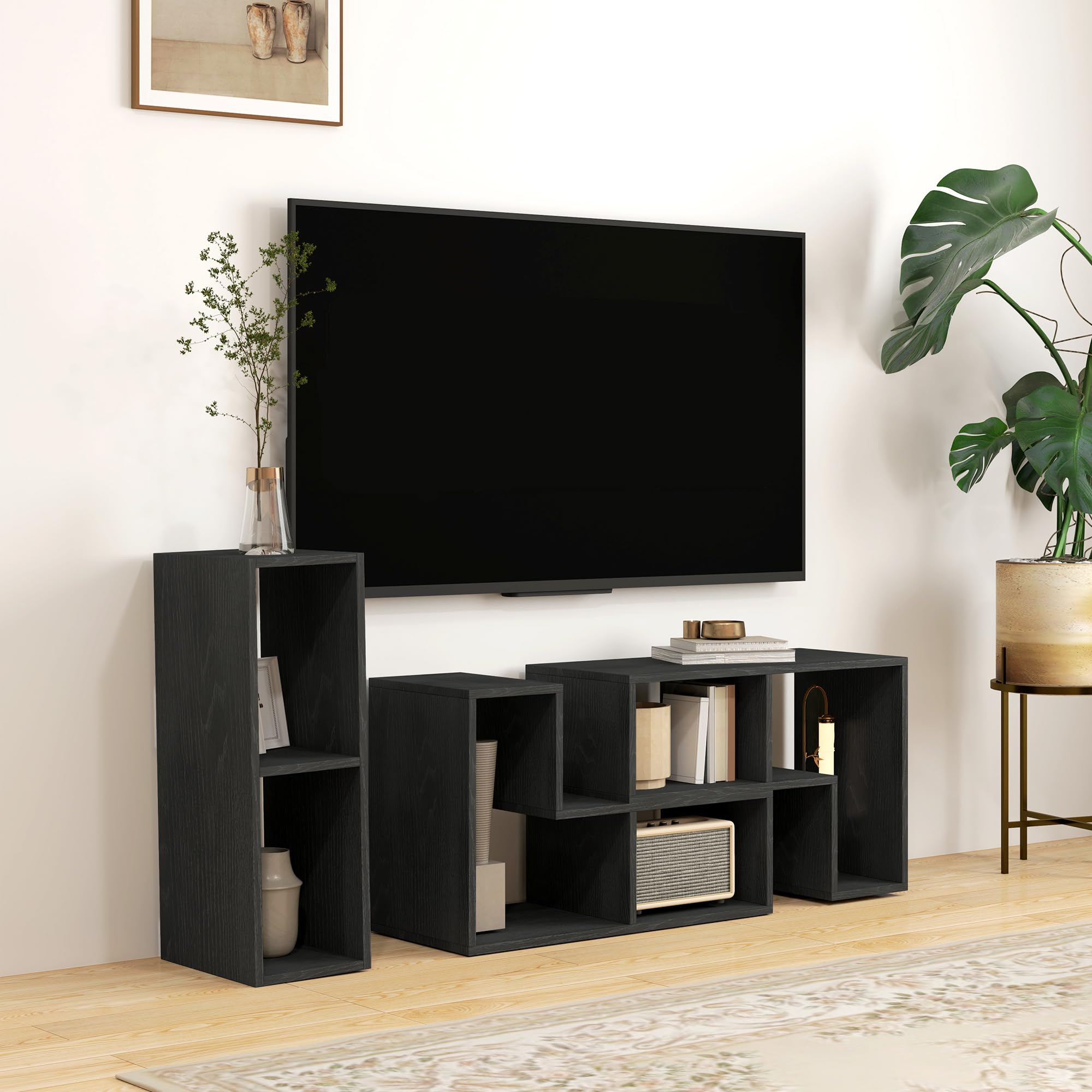 Mobile TV moderno per TV fino a 80 pollici, spazio di archiviazione