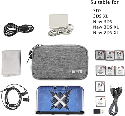 Miniatura 3 de BUBM Estuche de almacenamiento de doble compartimento compatible con 3DS3DS XLNew 2DS XL y accesorios, bolsa de transporte protectora, estuche