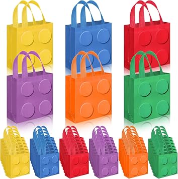 Sweetude 40 Pcs Building Blocks Brick Gift Party Favor Bags with Handle