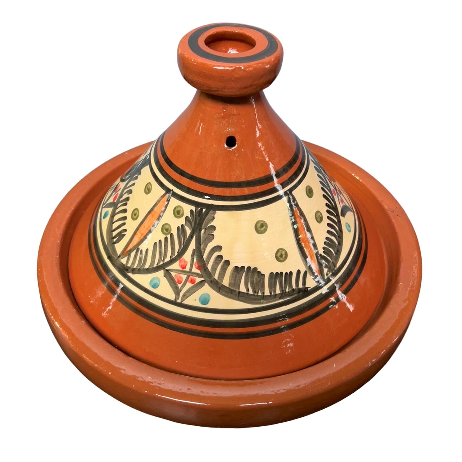 Tajine XL 35 cm in Terracotta Dipinta a Mano – Pentola Tradizionale Marocchina/Tunisina + Ebook Gratuito 2611251353