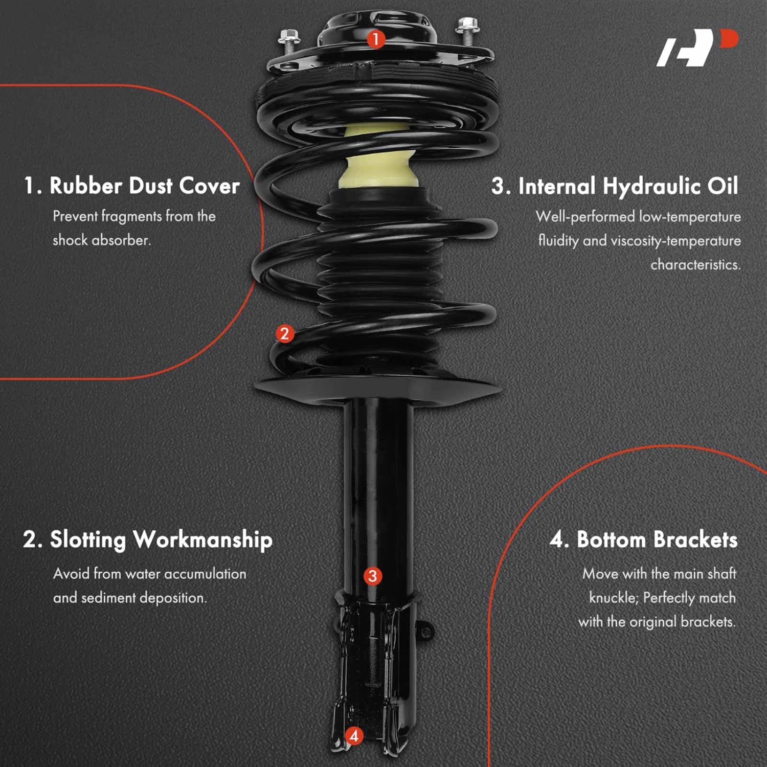 A-Premium Front Struts Compatible with Dodge Neon & Plymouth Neon, 1995-1999 - 2x Replacement Suspension Complete Strut Assembly Shock with Coil Spring
