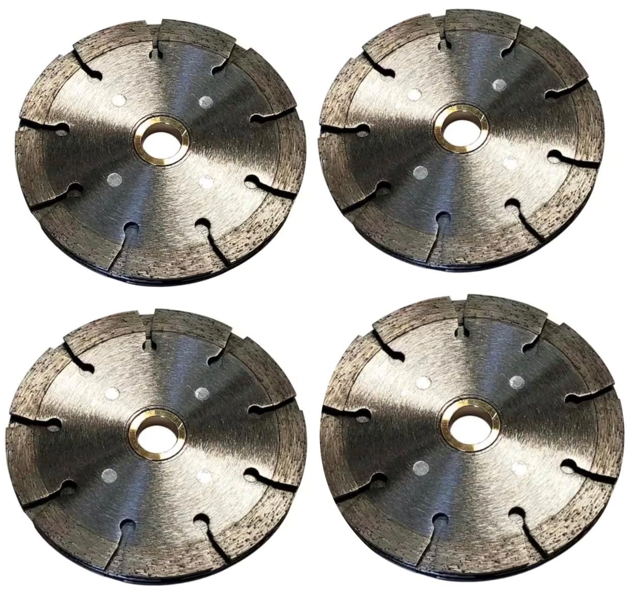4.5" Diamond Sandwich Style-Tuck Point Blade for Mortar Joint Removal, Dual Layered 1/4" Segment Width, 7/8"-5/8" Arbor (4 Pack)