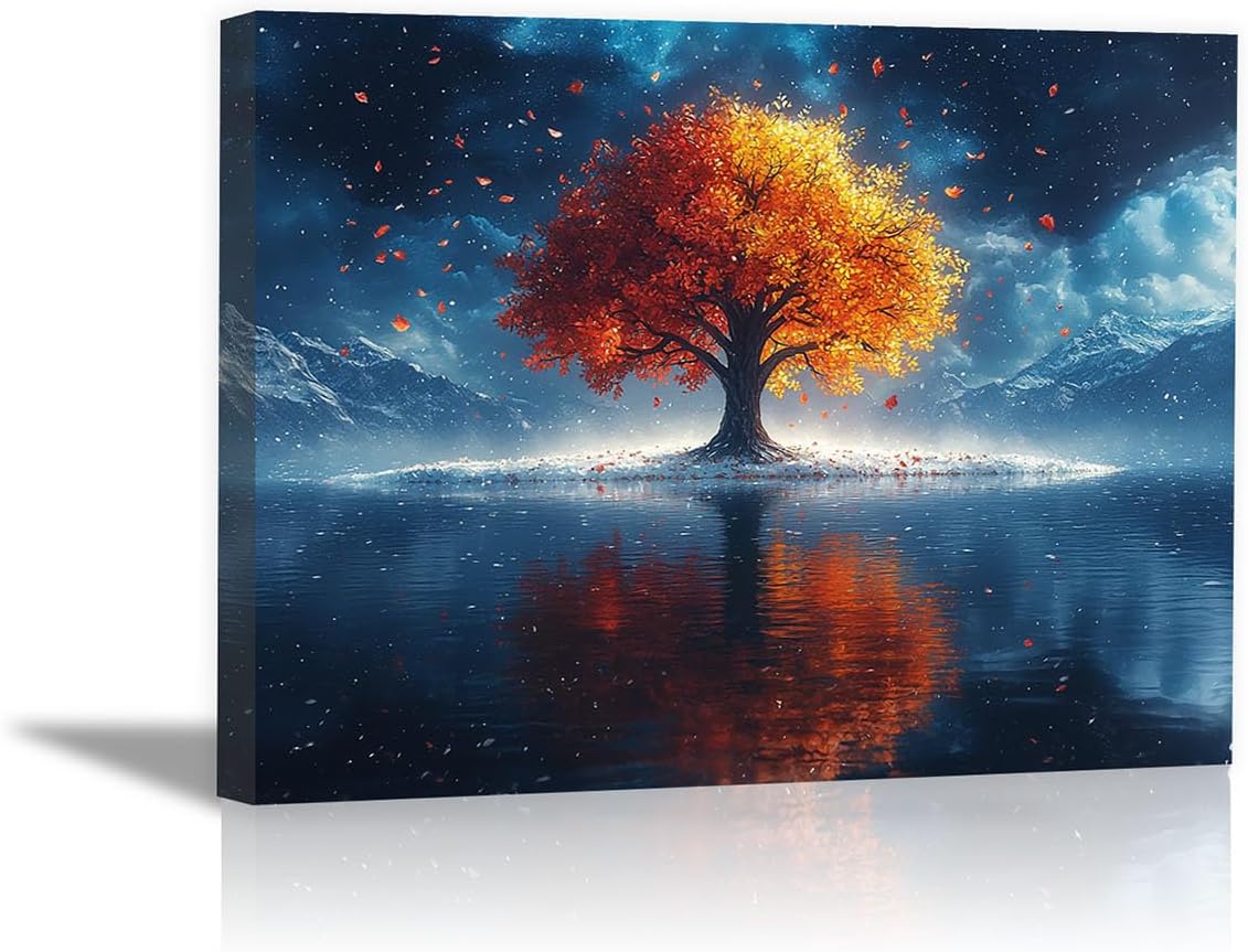Toile Murale Arbre de Vie Jaune | L'Arbre Magique