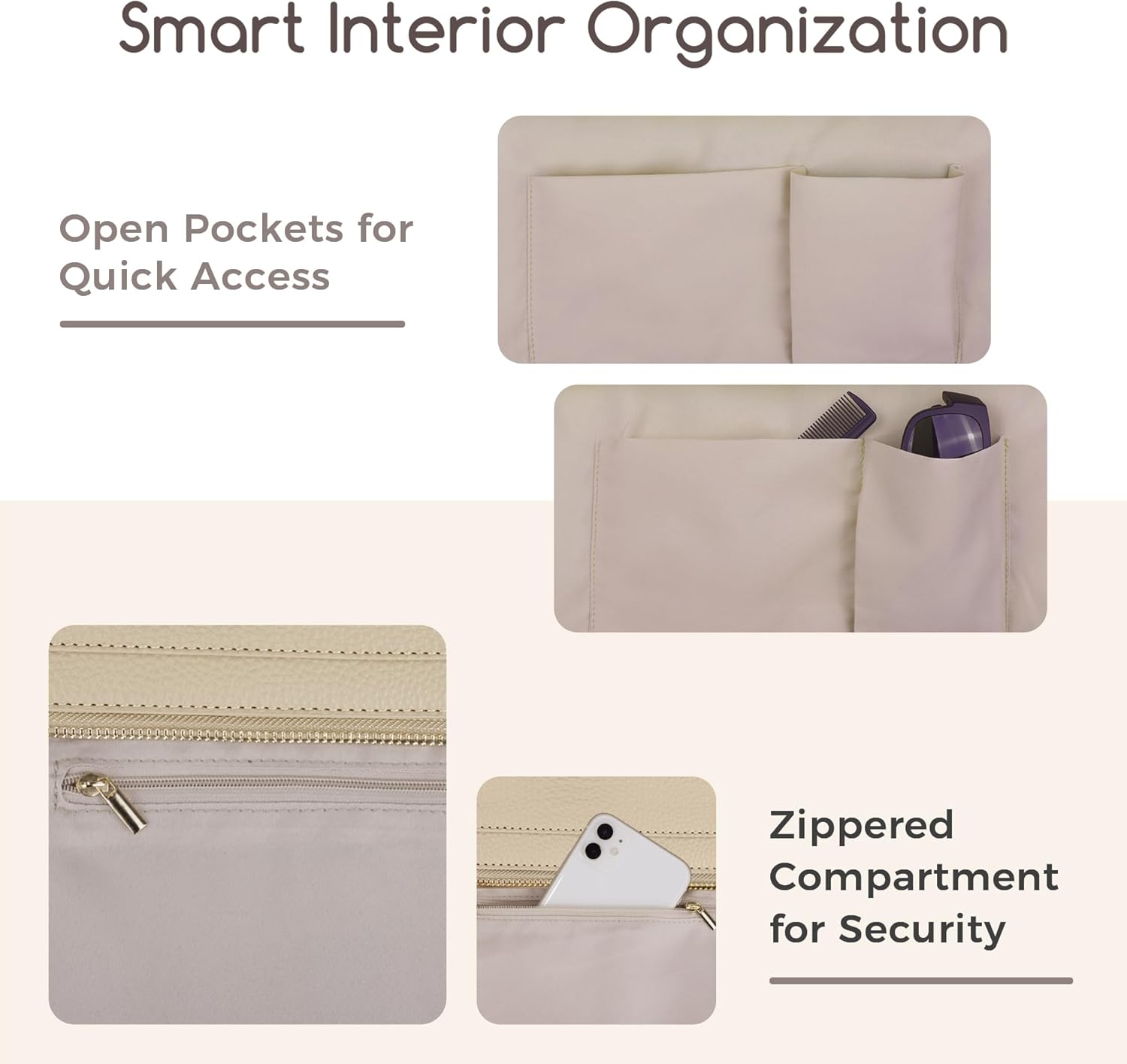 Tote Bag for Women, Large Capacity PU Leather Handbag/Shoulder Bag, Work Purse for Commuting, Shopping, Date & Class - Image 5