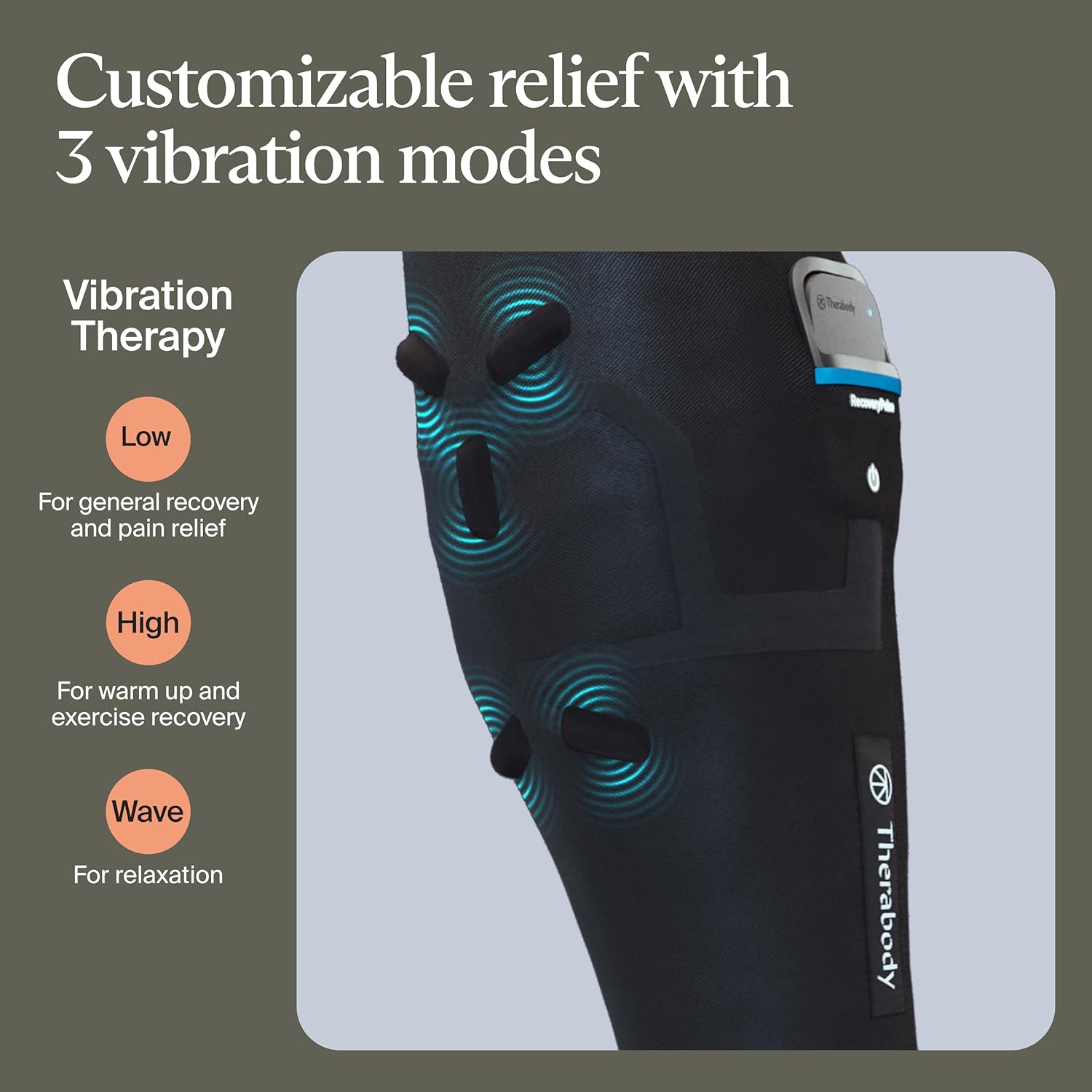 Therabody RecoveryPulse Calf - Compression & Vibration Sleeve for On The Go Relief, Reduce Soreness in Lower Legs, Increase Flexibility, Circulation & Accelerate Recovery (Large) - Image 4