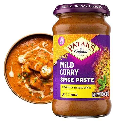 Patak's Pasta de especias de curry suave, pasta india suave con especias recién molidas, ideal para pollo, verduras y comidas en una olla, base de