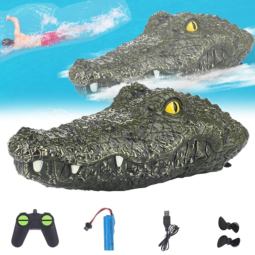 Amazon.co.jp: 水用リモコンワニ頭、2.4Ghz 4方向浮遊ワニ頭