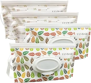 Joyous Journey Portable Wet Wipe Pouch Dispenser, Reusable Baby Diaper Wipe Holder, Refillable Personal Travel Clutch Dispenser Holder | Keeps Wet Wipes Moist (Type 3)