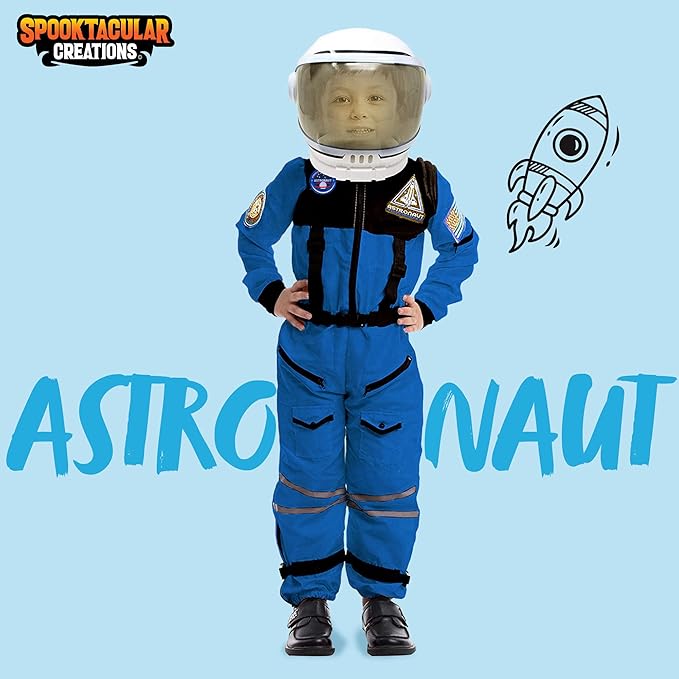 Disfraz de astronauta Spooktacular Creations con casco para niños miniatura 2