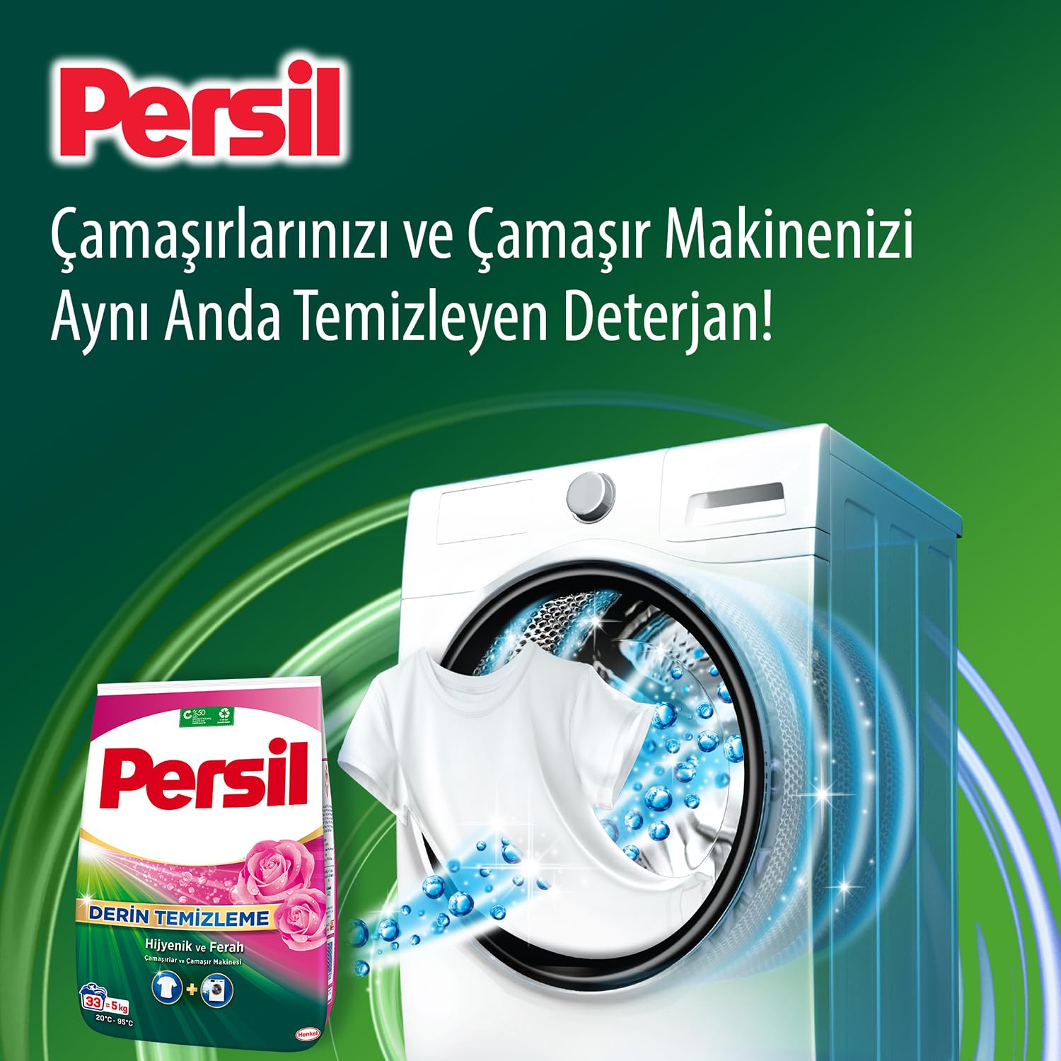 Persil Toz Gülün Büyüsü 33 Yıkama 5 kg, Gülün Büyüsü 5kg (2 paketi)