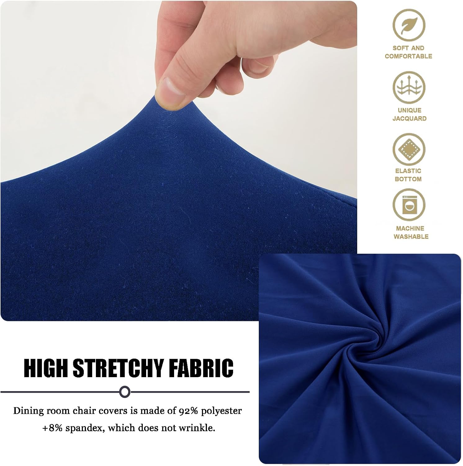 Mid Century Modern Chair Covers for Dining Chairs, Stretch Shell Dining Chair Covers Set of 2/4/6, Lounge Armless Chair Slipcovers for Kitchen, Office, Living Room