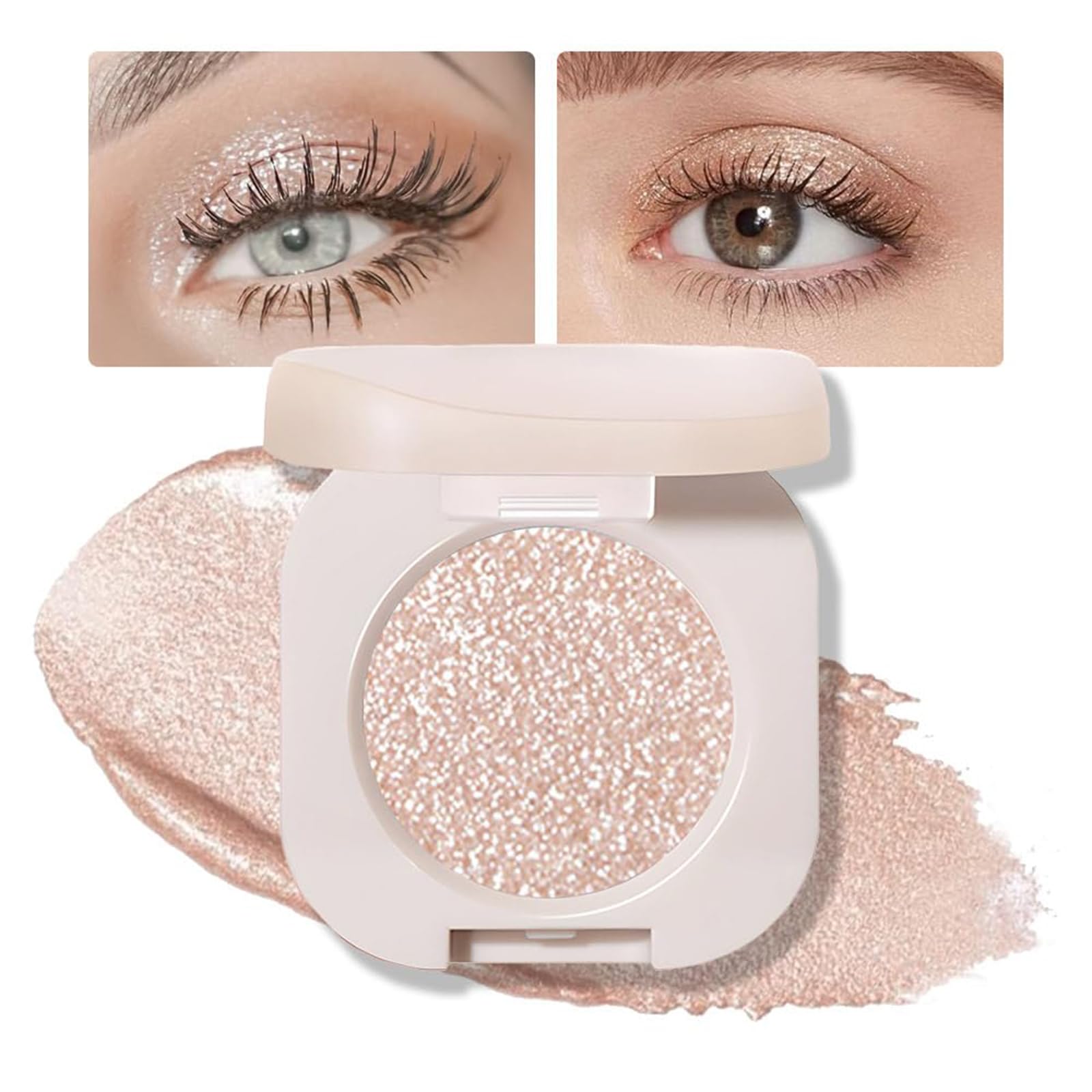 BelleVive Sombra de ojos brillante, sombra de ojos brillante, sombra de ojos con purpurina prensada, sombra de ojos en polvo prensado, sombra de ojos vegana, sin talco (11)