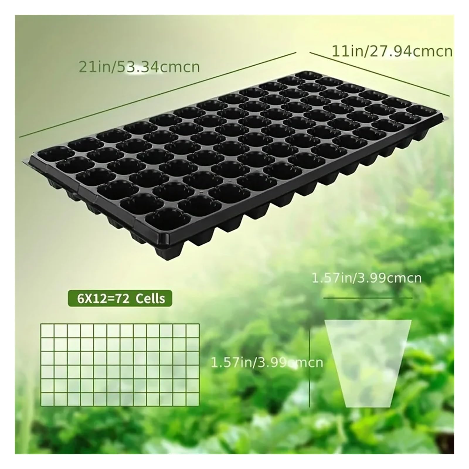 Plaque Semis Quatre Tailles différentes Plateaux de pépinière Plateaux de Croissance de Germination de Serre Cour pelouse Horticulture Plantation pépinière agricole(21 holesX 10pcs)