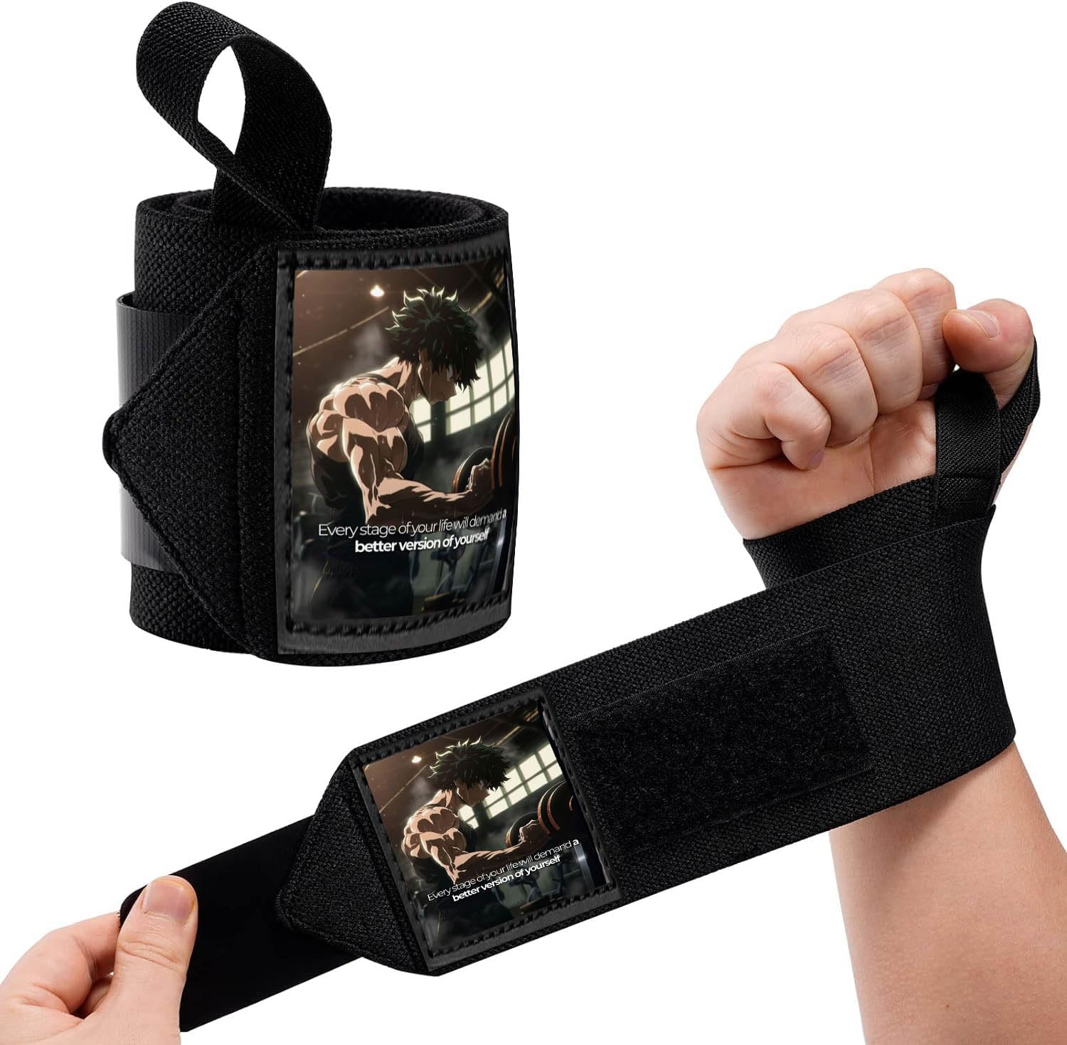 STEIGEN FITNESS Wrist Wrap For Workout, Wrist Band For Gym,Hand Band, Wrist Support band strap For Men, Wrist Supporter For Men, Wrist Band,Wraps, Lifting Straps (BLACK 1)-picture-29