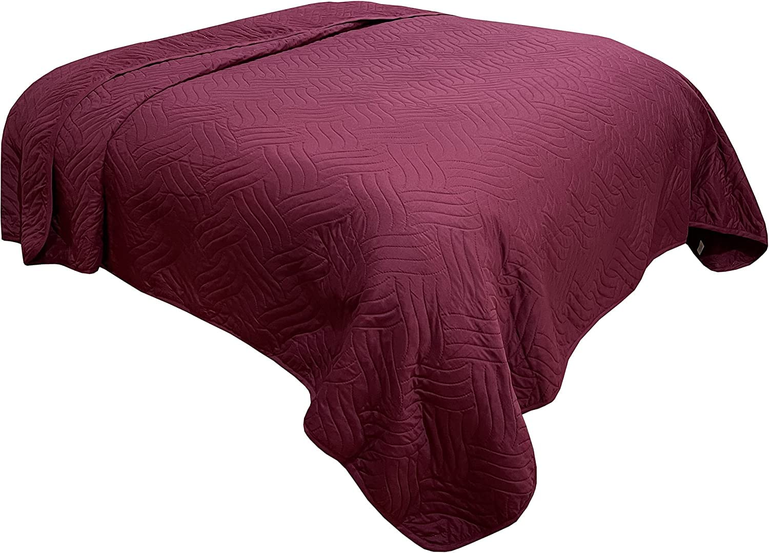 One-home Tagesdecke 140x210 Cm, Bordeaux – Gesteppte Überwurfdecke Aus Mikrofaser Für Bett & Sofa
