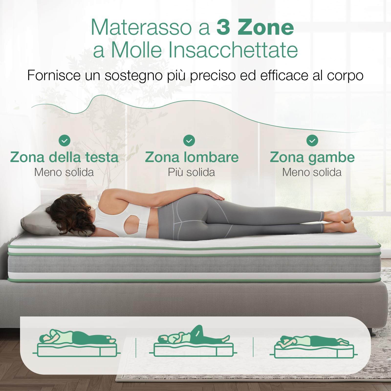 Materasso 160x190 Molle Insacchettate | Mediamente Solido, Isolamento Movimento - Foto 11