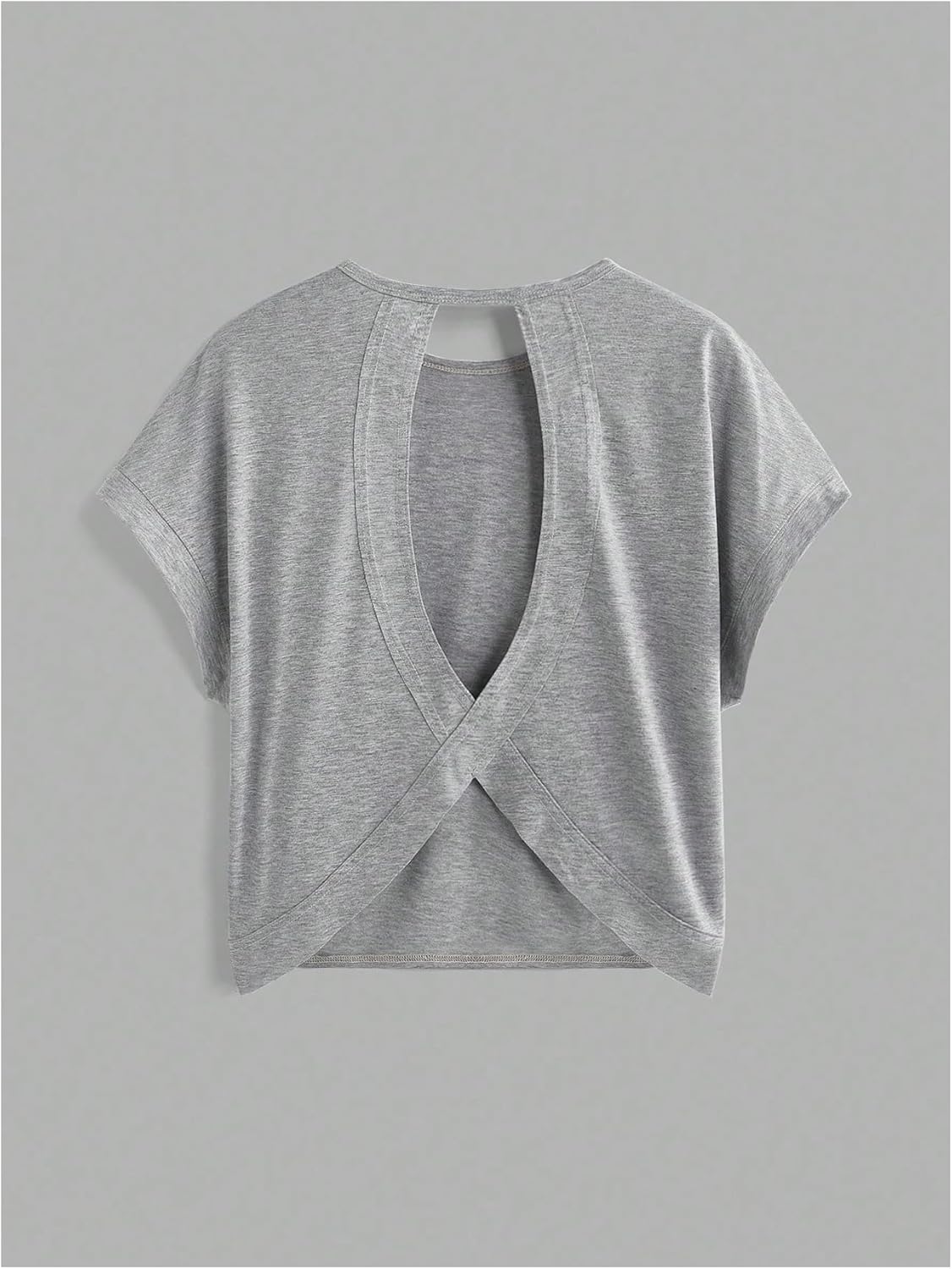 Women's 3 Packs Open Back Tops T Shirt Criss Cross Cut Out Tee Short Sleeve Crewneck Summer Backless Tops - Image 5