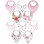 KiddyStar Organic Cotton Baby Bibs for Boys & Girls - Soft, Absorbent Teething & Drool Bibs - Adjustable Snaps for Toddlers